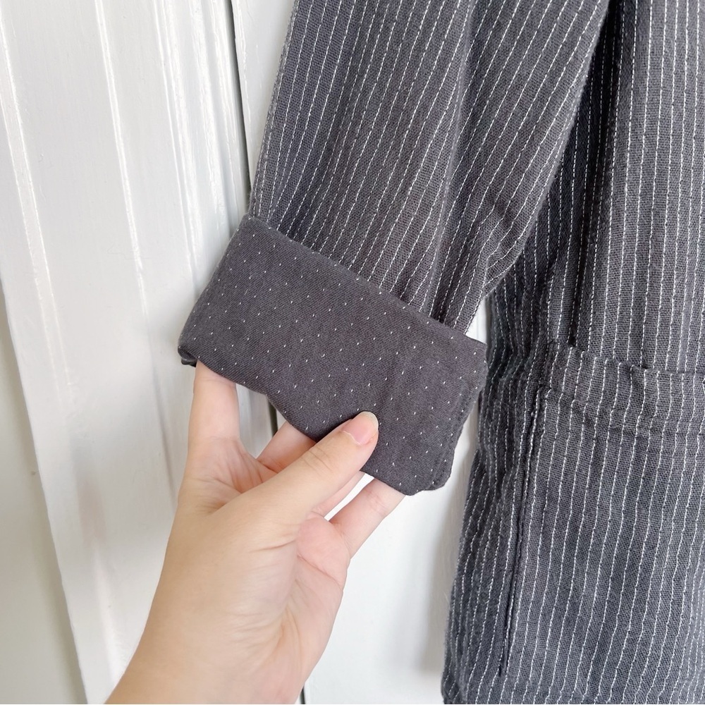 Eileen Fisher • Reversible Organic Cotton Kimono Jacket charcoal grey - Picture 3 of 13